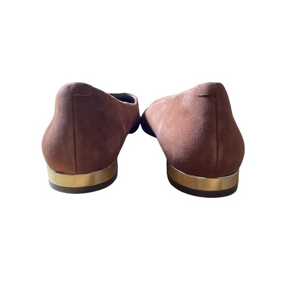 Rockport Total Motion Women's Brown Suede Flats Size 7.5 With Gold Heel Accent N - Picture 7 of 8